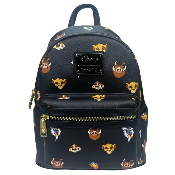 Loungefly x Disney The Lion King Character AOP Mini Backpack - 9” x 10.5” x 4.5” - Picture 1 of 9
